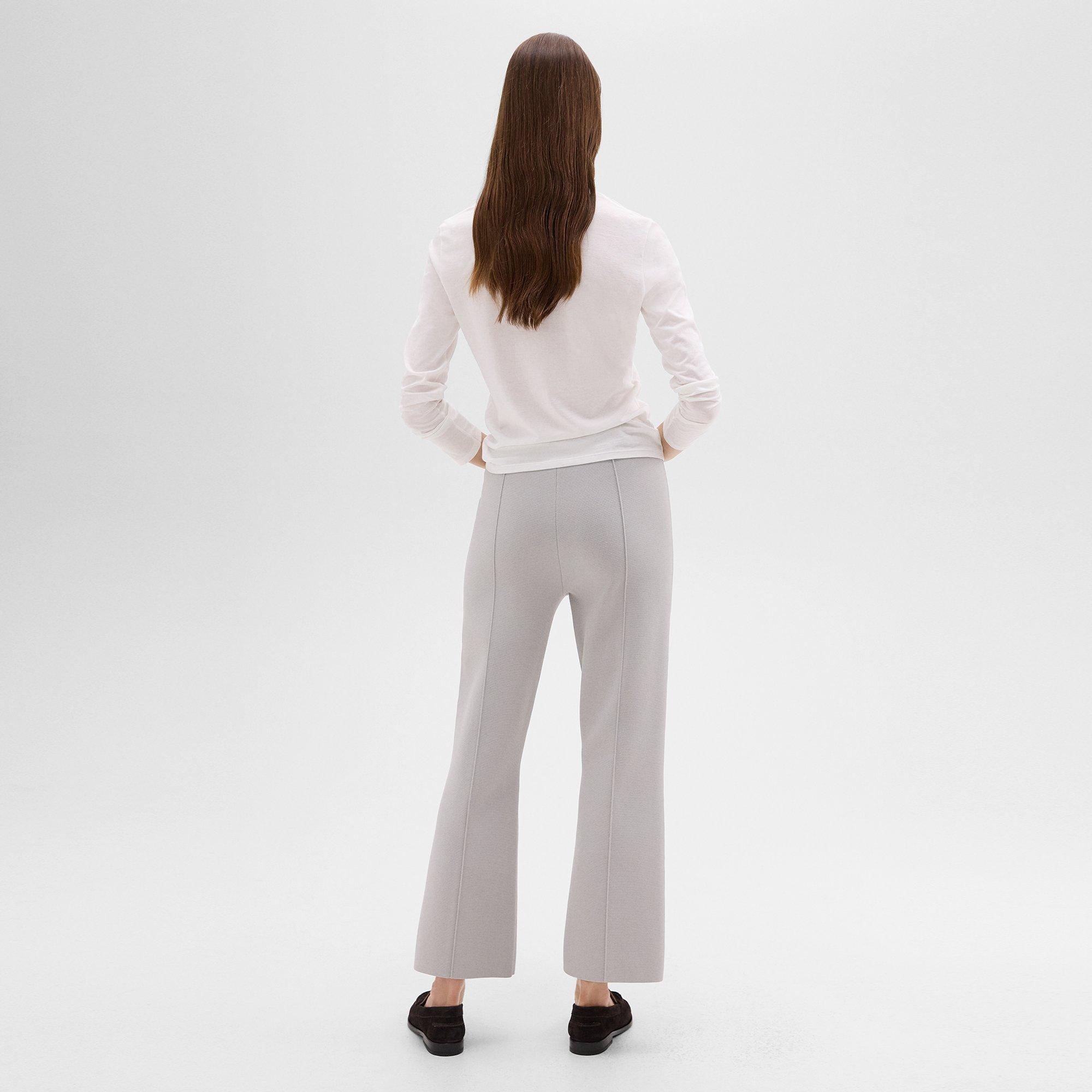 Cropped Flare Pant in Crepe Knit - 4