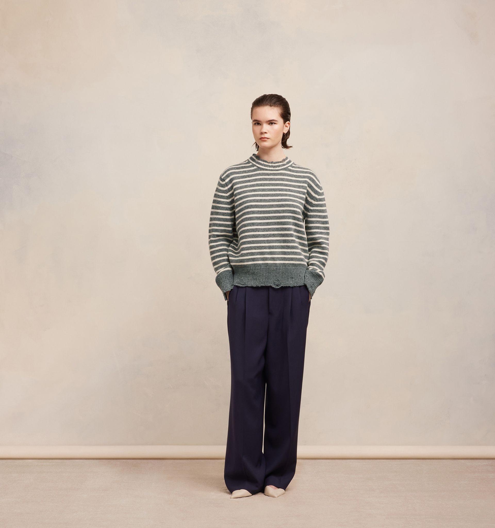 Striped Sweater With Cut Out Details - 4