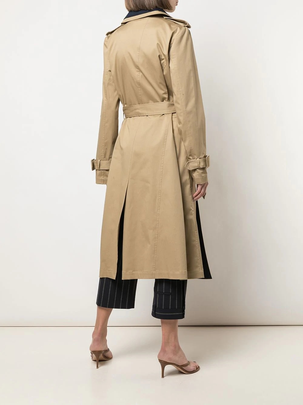 panelled trench coat - 4