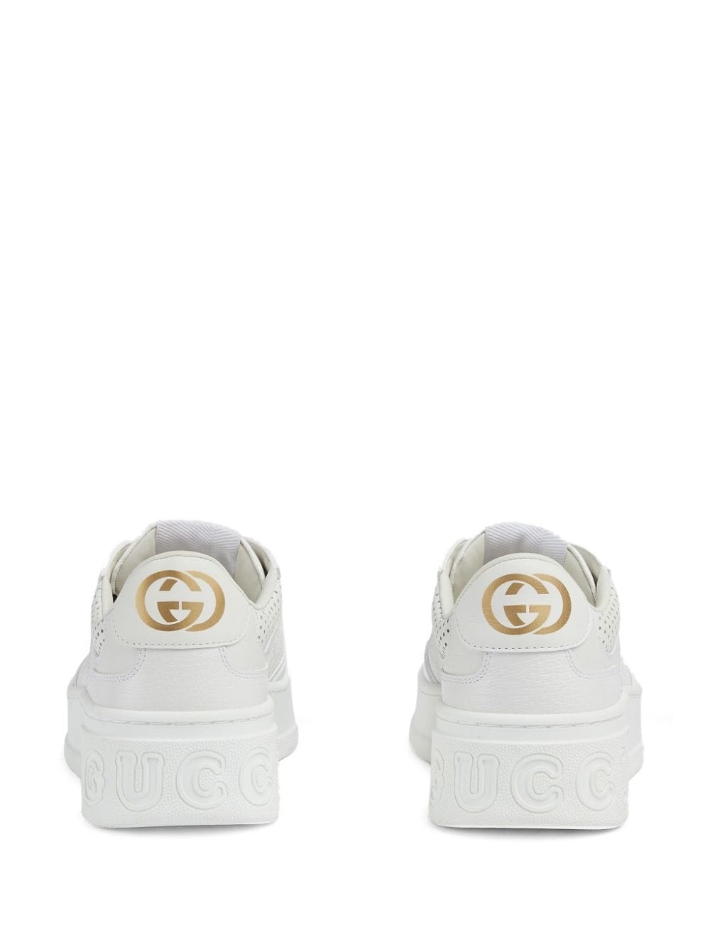 GG-jacquard leather sneakers - 3
