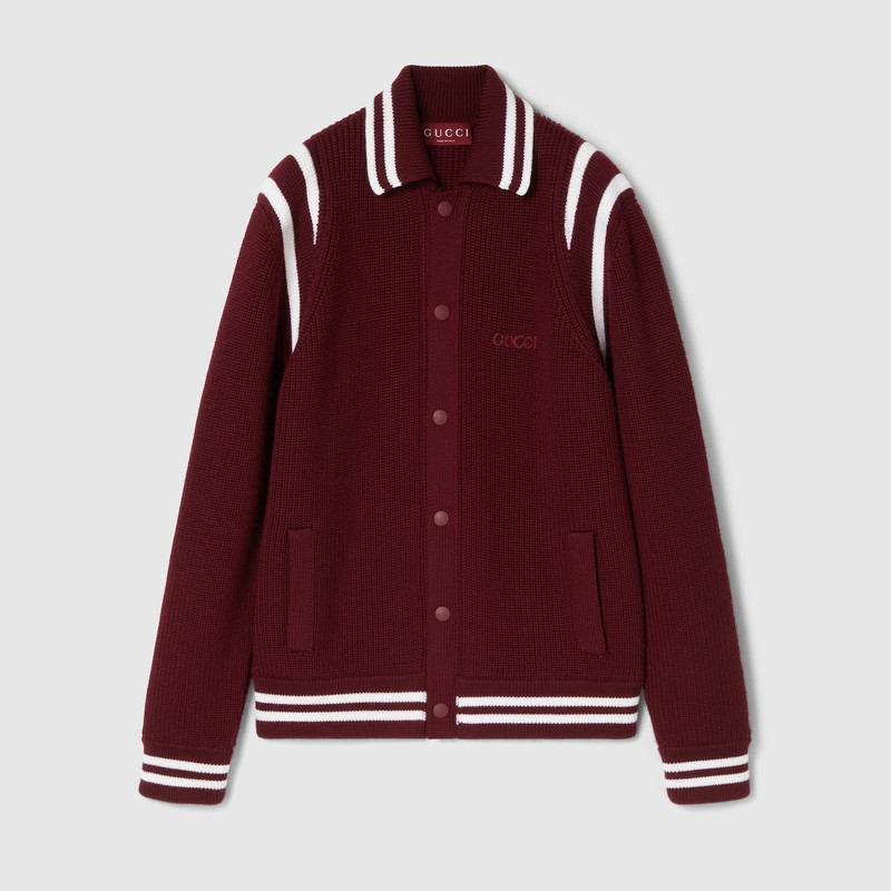 Knit wool cardigan with embroidery 1