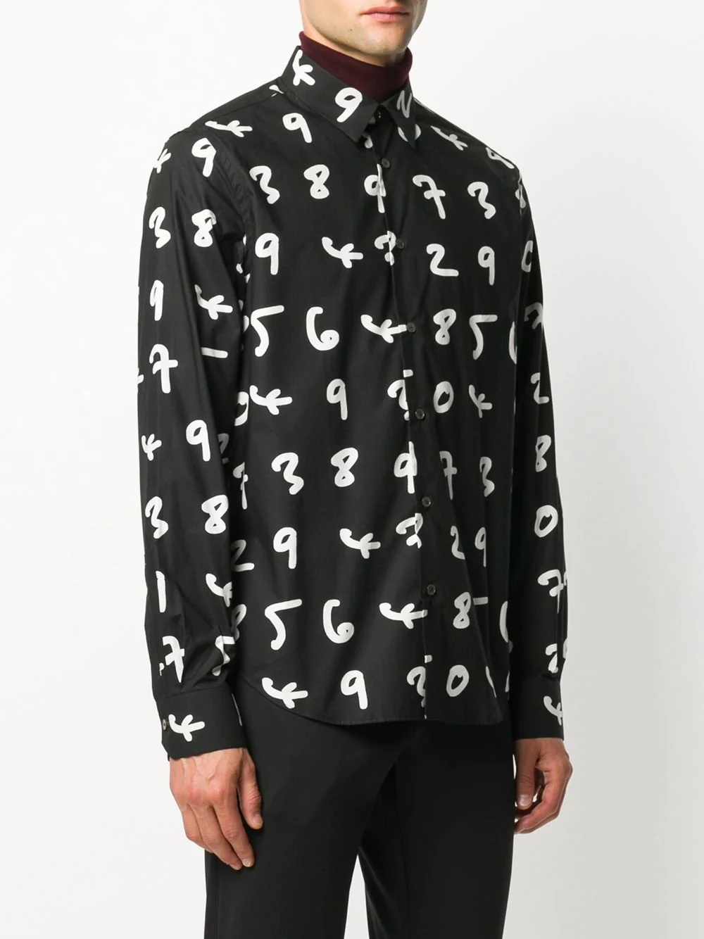 numbers-print shirt - 3