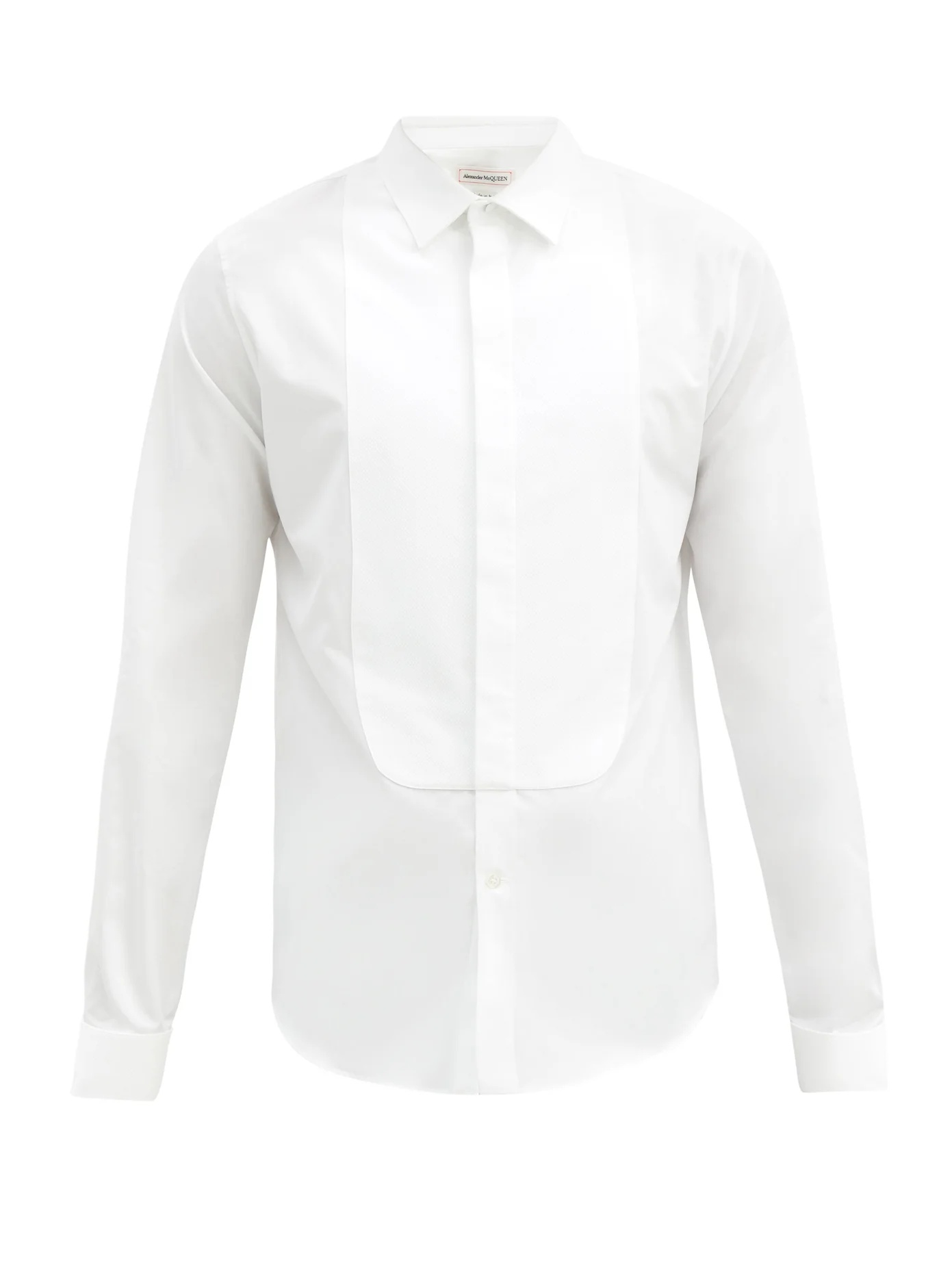 Spread-collar cotton-poplin tuxedo shirt - 1