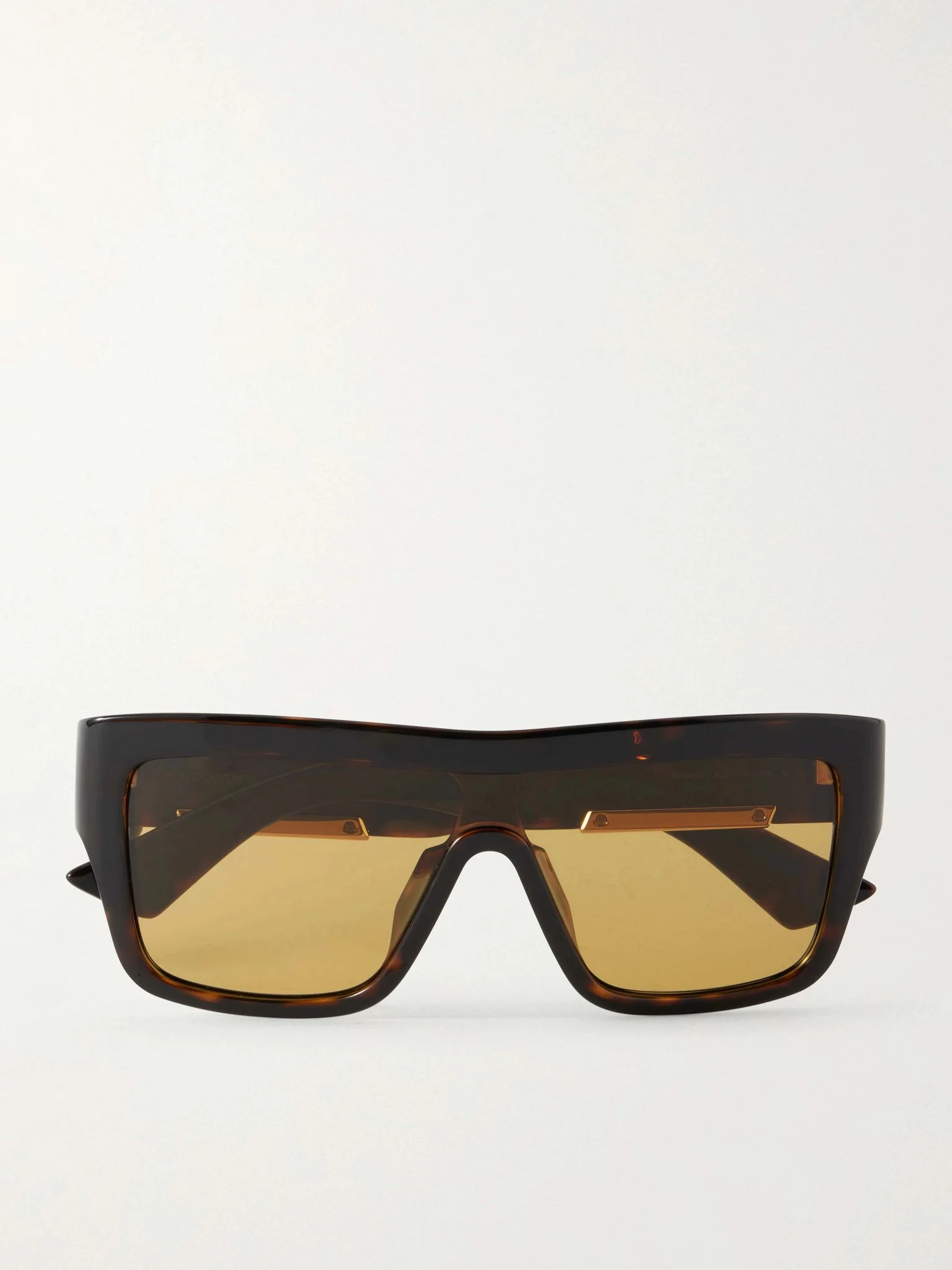 Shield Aviator-Style Tortoiseshell Acetate Sunglasses Black - 1