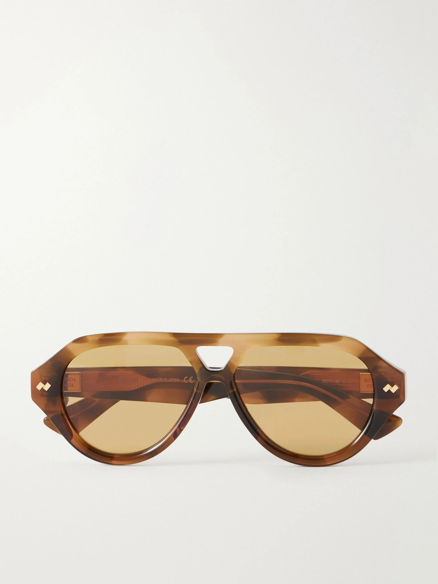 Dizzy aviator-style recycled-acetate sunglasses Brown - 1