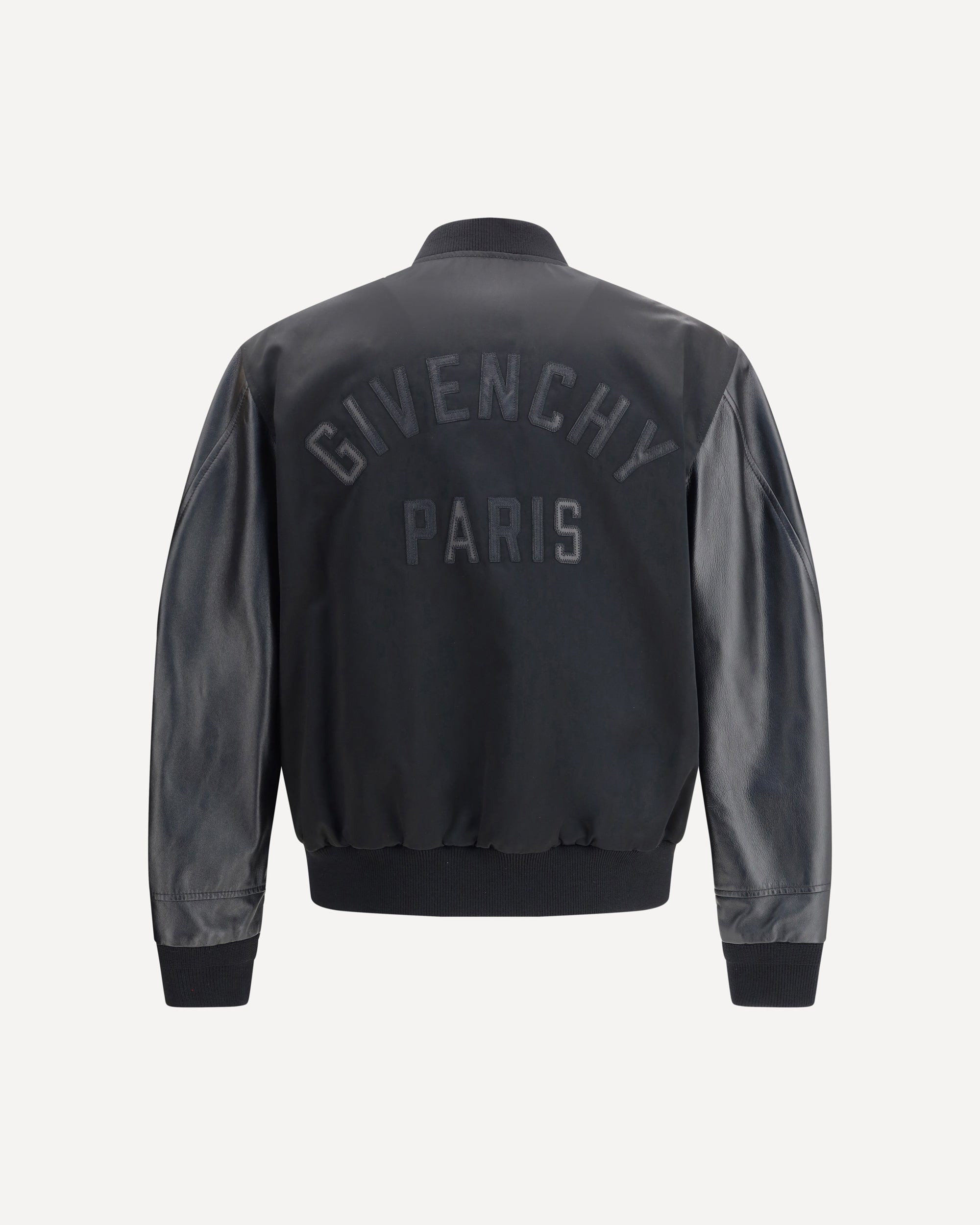 Leather and satin bomber Jacket - 2
