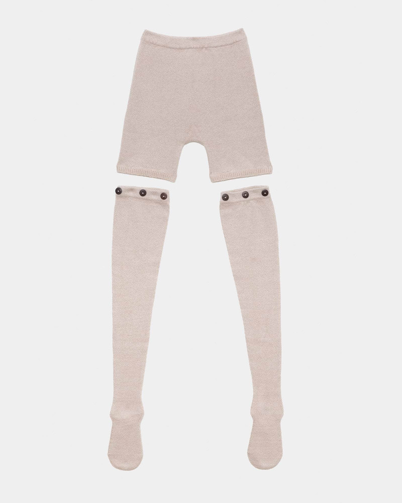 Button Tights - Linen Cotton Rib 11