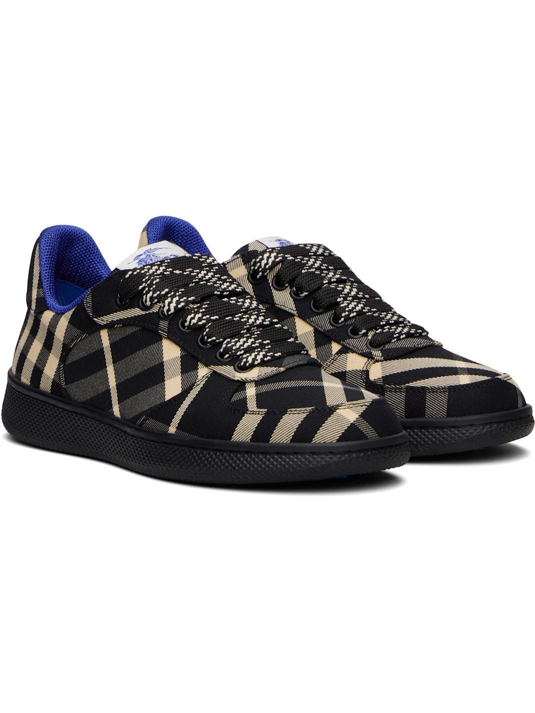 Black & Beige Check Terrace Sneakers - 4