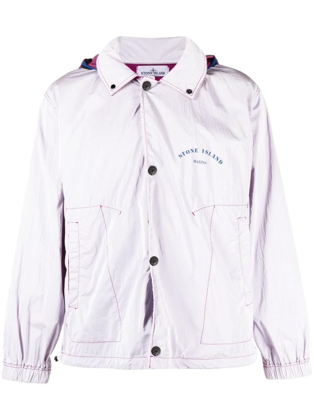 Marina logo-print hooded jacket - 1