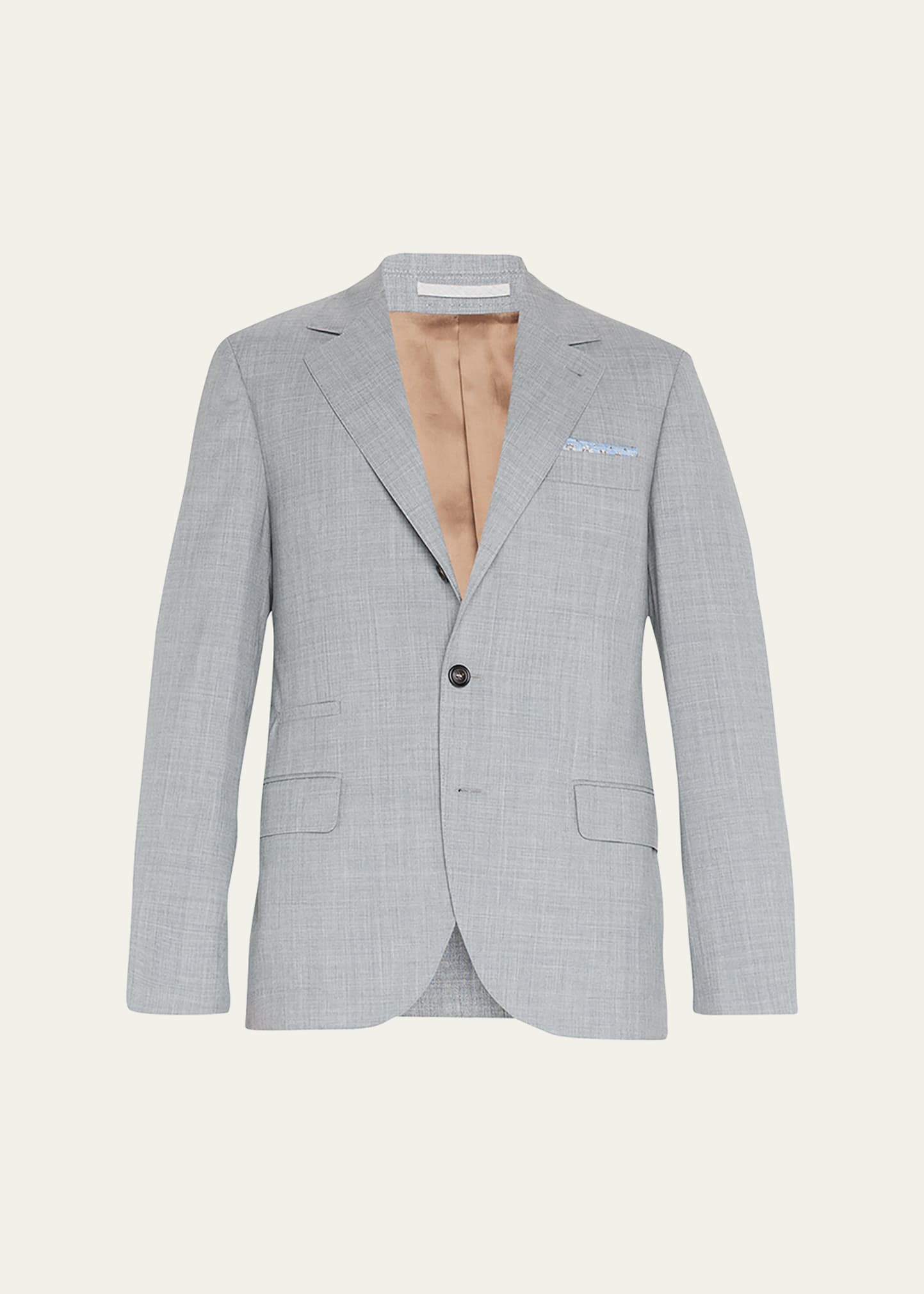 Men's Wool Three-Button Two-Piece Suit - 1