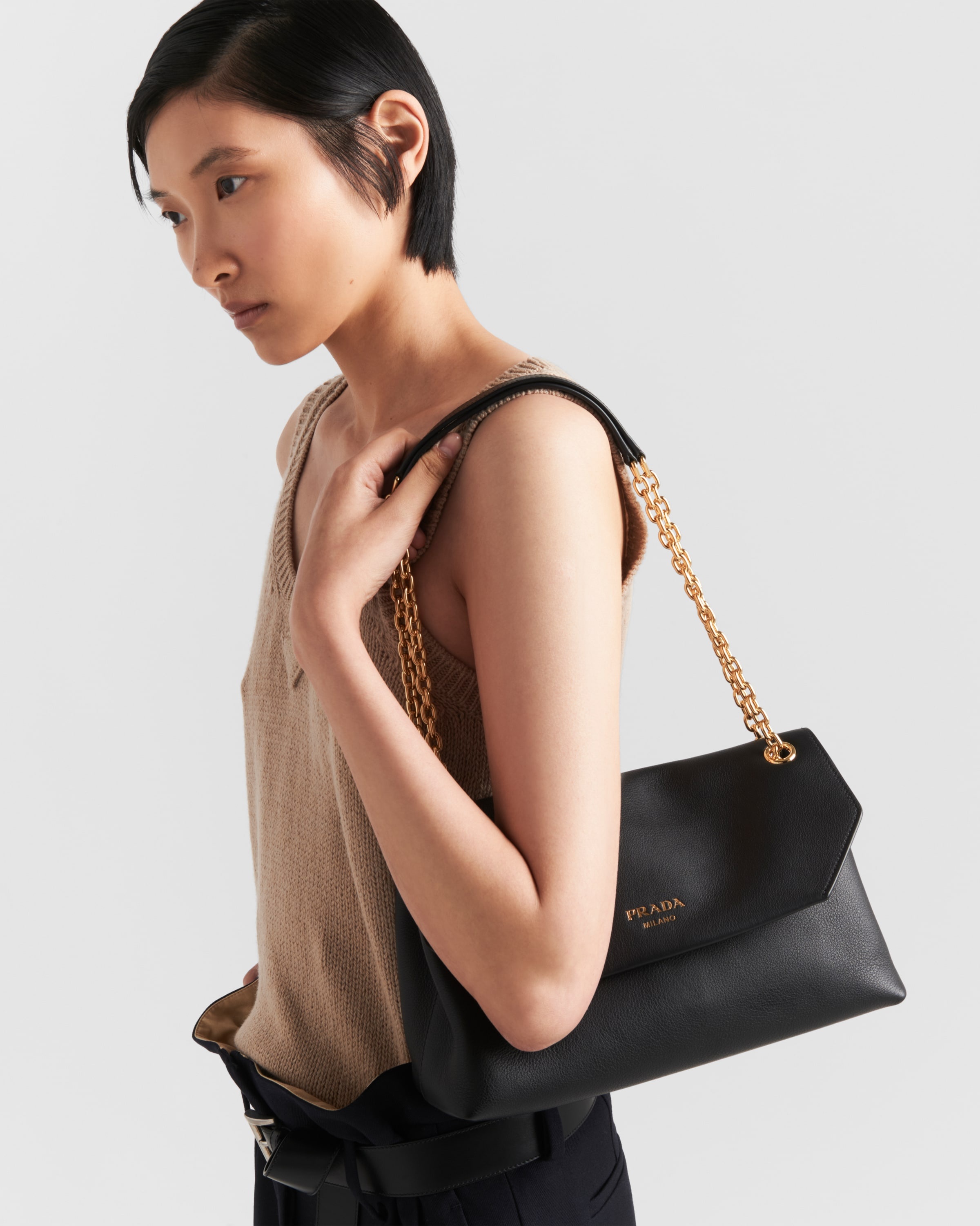 Prada Medium leather shoulder bag | REVERSIBLE