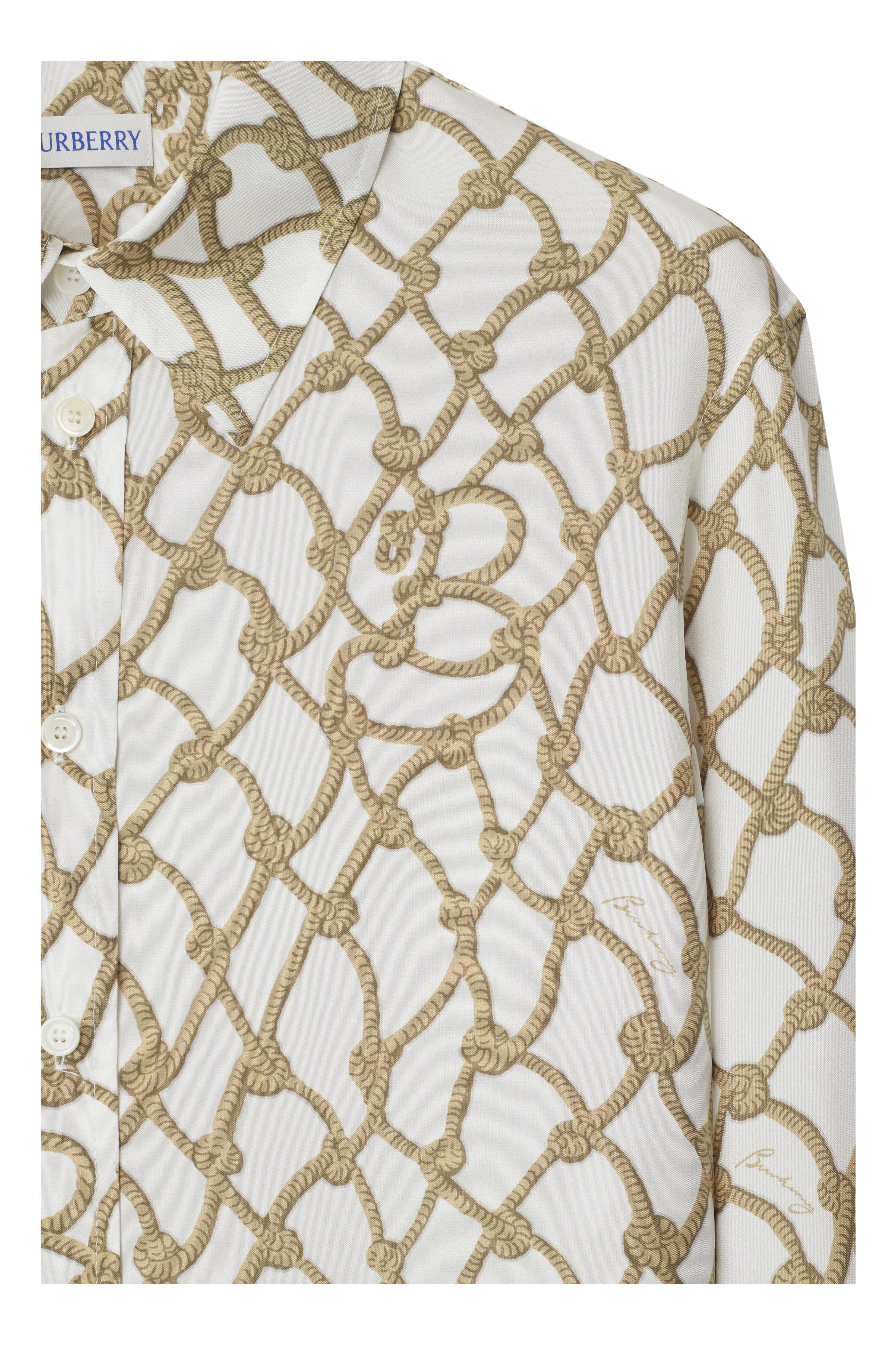burberry Knot Silk Shirt in Thatch at Nordstrom - 5