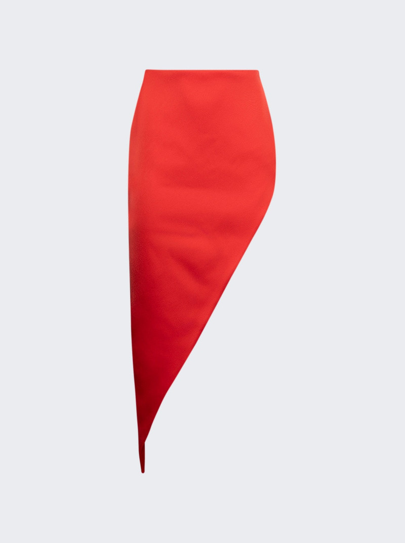 Side Open Leg Asymmetric Skirt Red 1