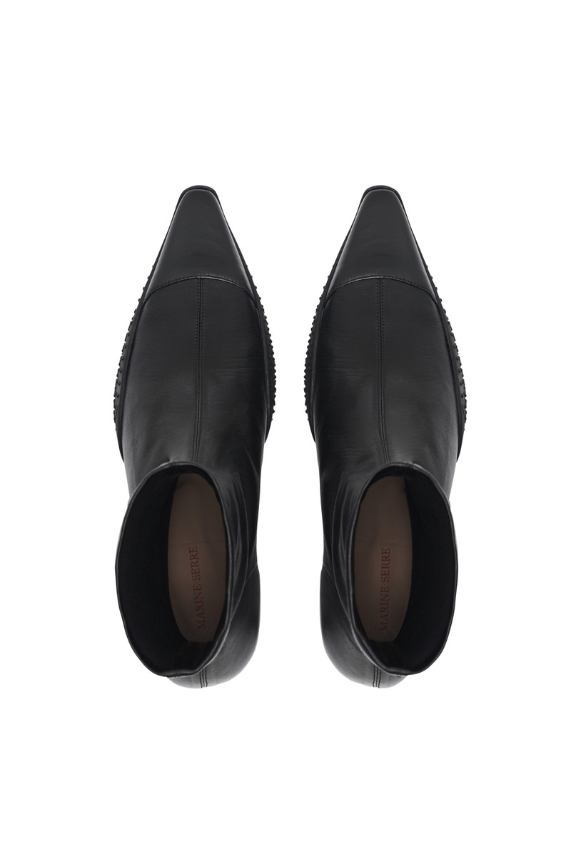 Marine Serre Vegetable Tanned Leather Ankle Boots outlook