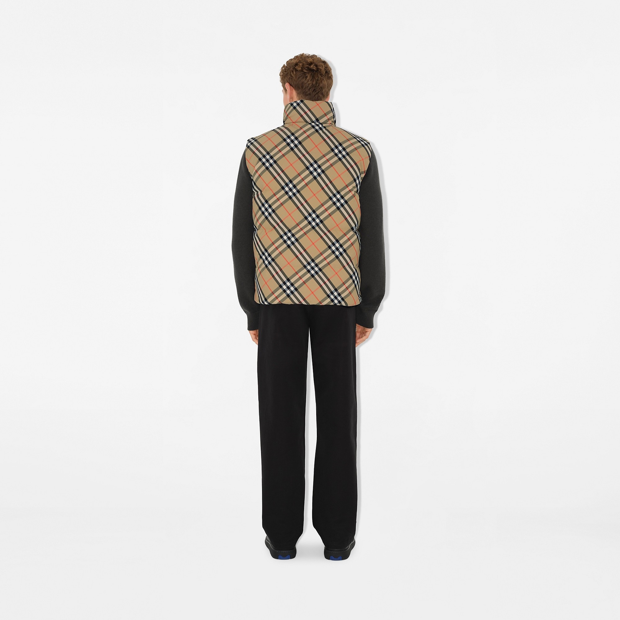 Reversible Check Nylon Padded Gilet - 5