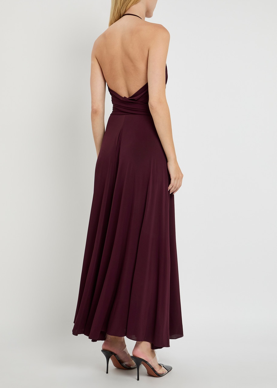 Alaïa Draped Stretch-mesh Maxi Dress - 3