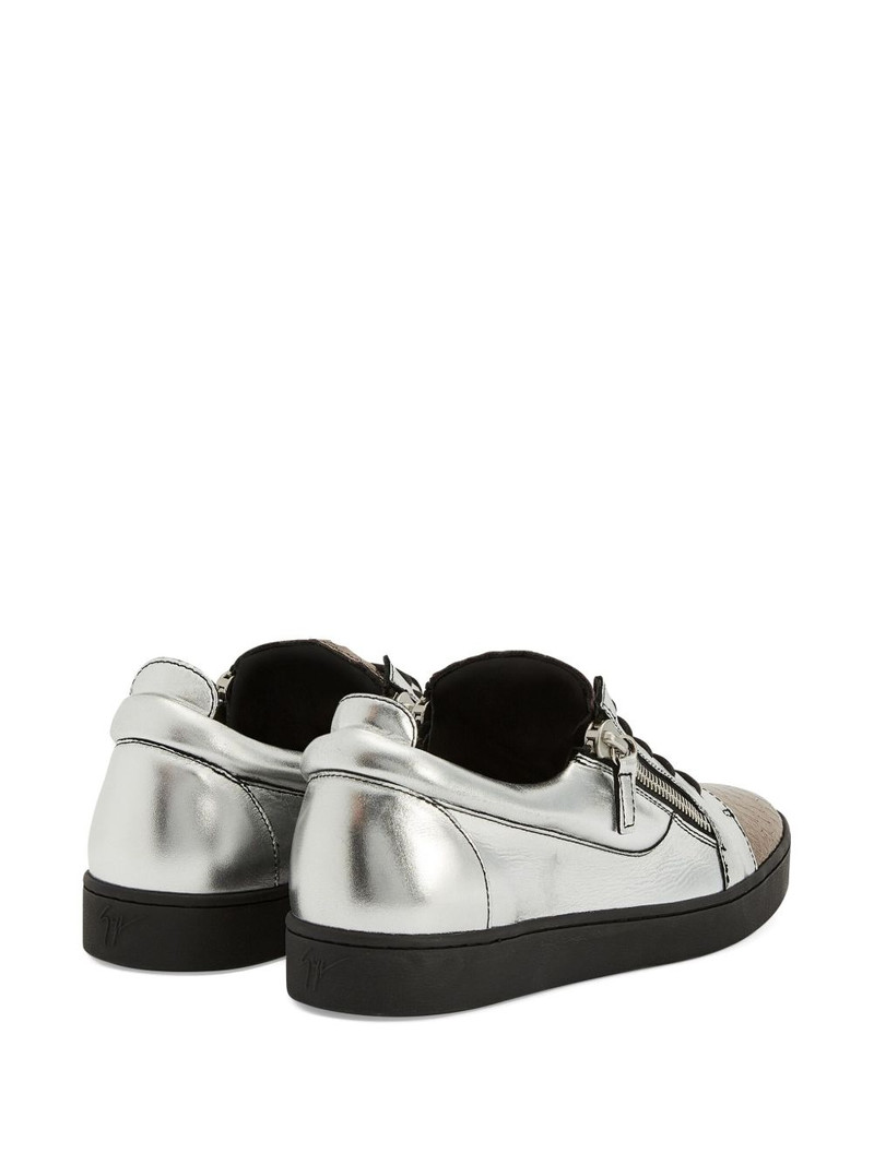 Frankie leather zip-detail sneakers 3