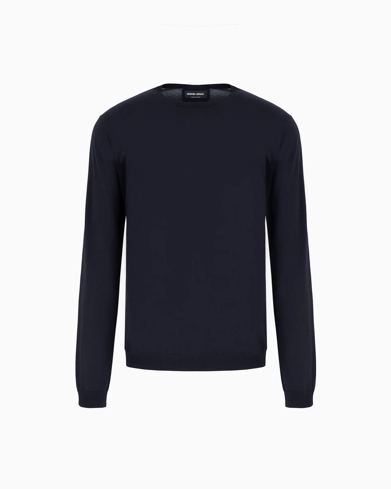 Long-sleeved, crew-neck jumper in silk and cotton - 1