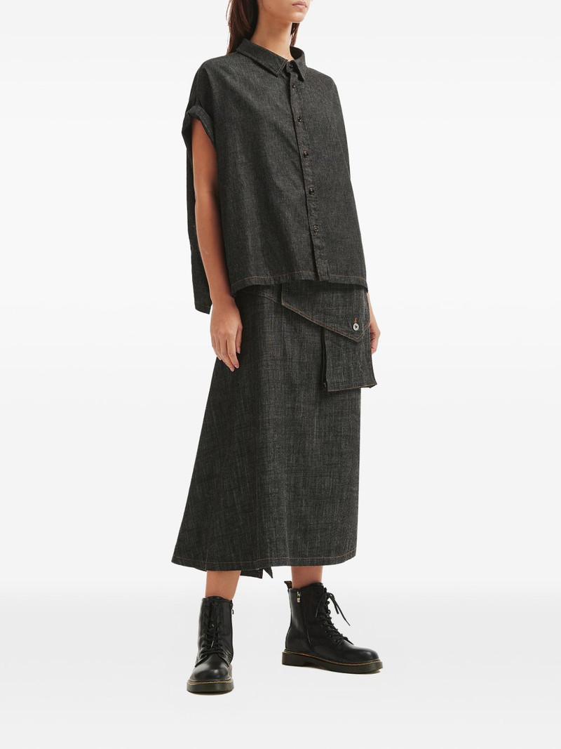 Y's pocket denim skirt outlook