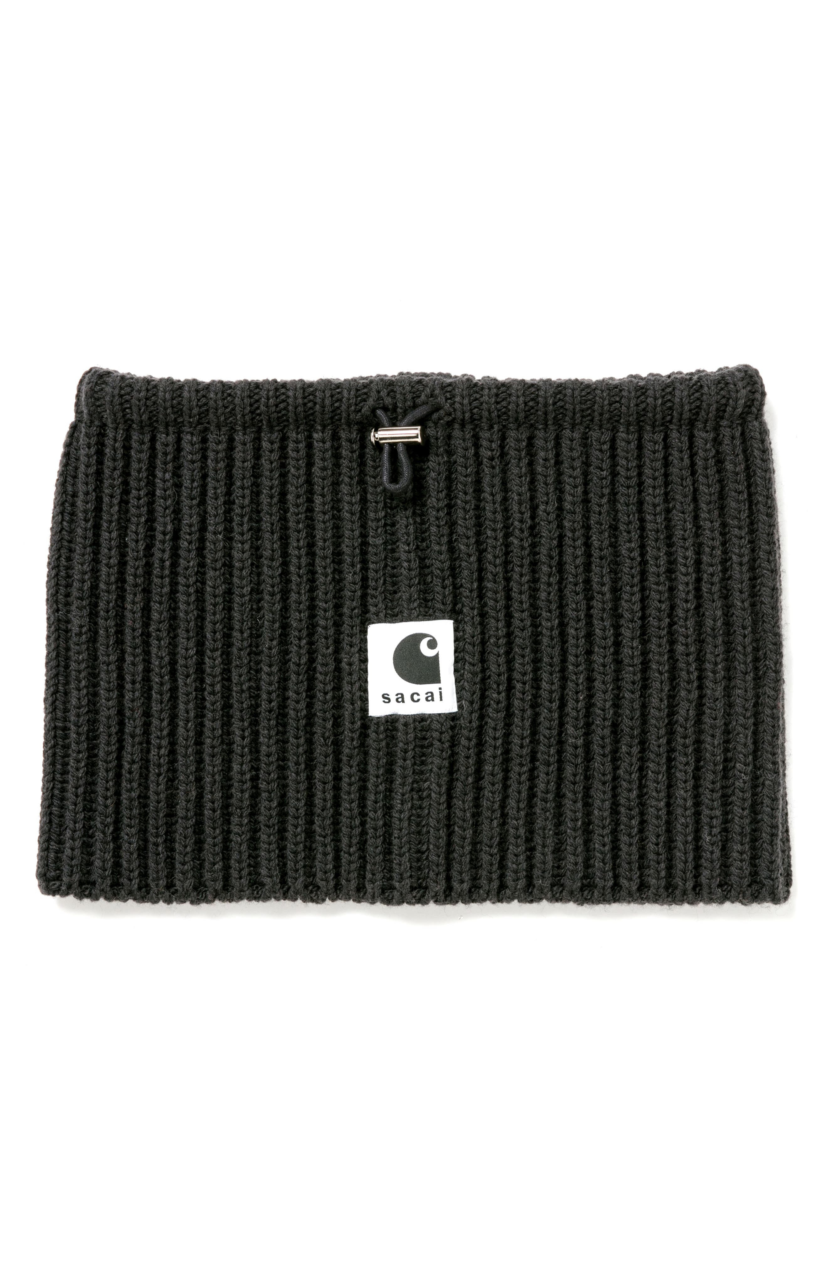 Sacai Carhartt WIP Rib Wool & Nylon Neck Warmer in Black at Nordstrom - 1
