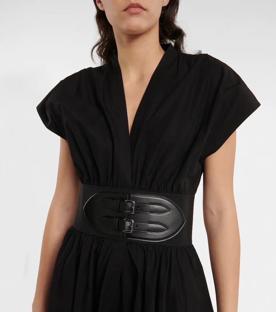 Alaïa Belted cotton poplin midi dress | mytheresa | REVERSIBLE