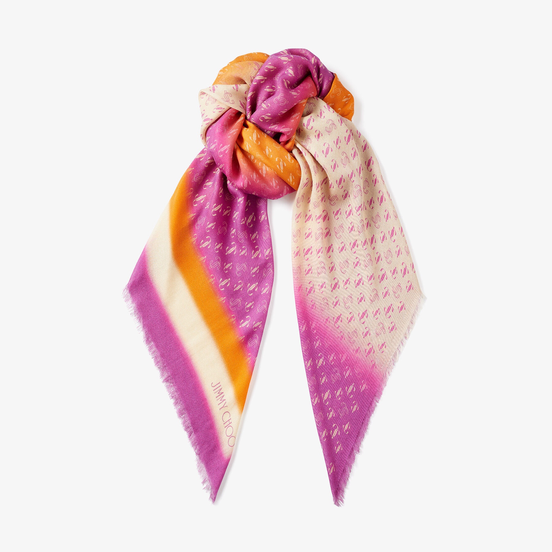 Katja
Amber Orange Woven Cashmere and Modal Jacquard Shawl - 1