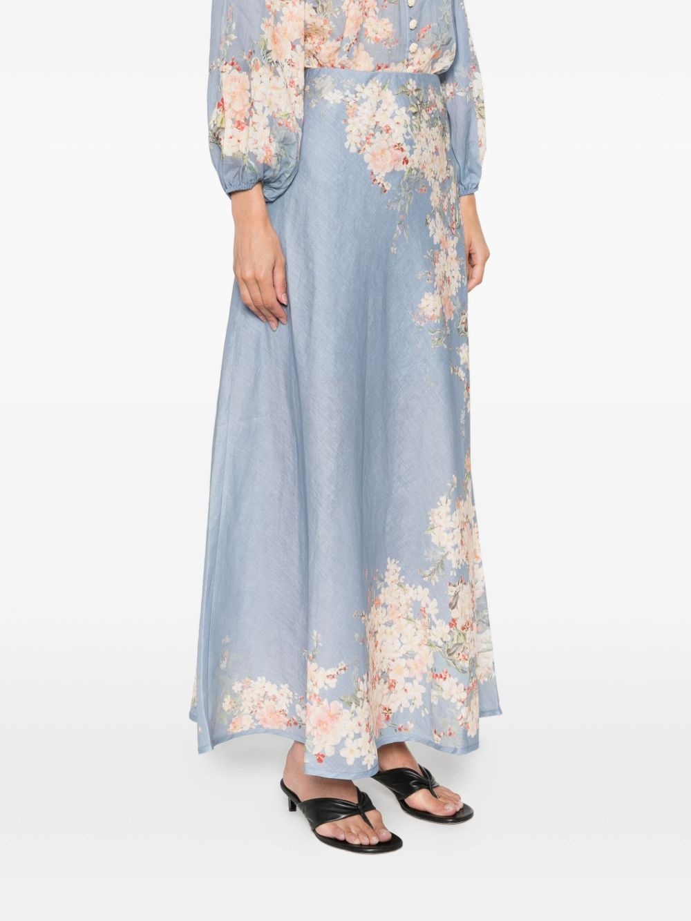 Cascadian floral-print linen skirt - 3