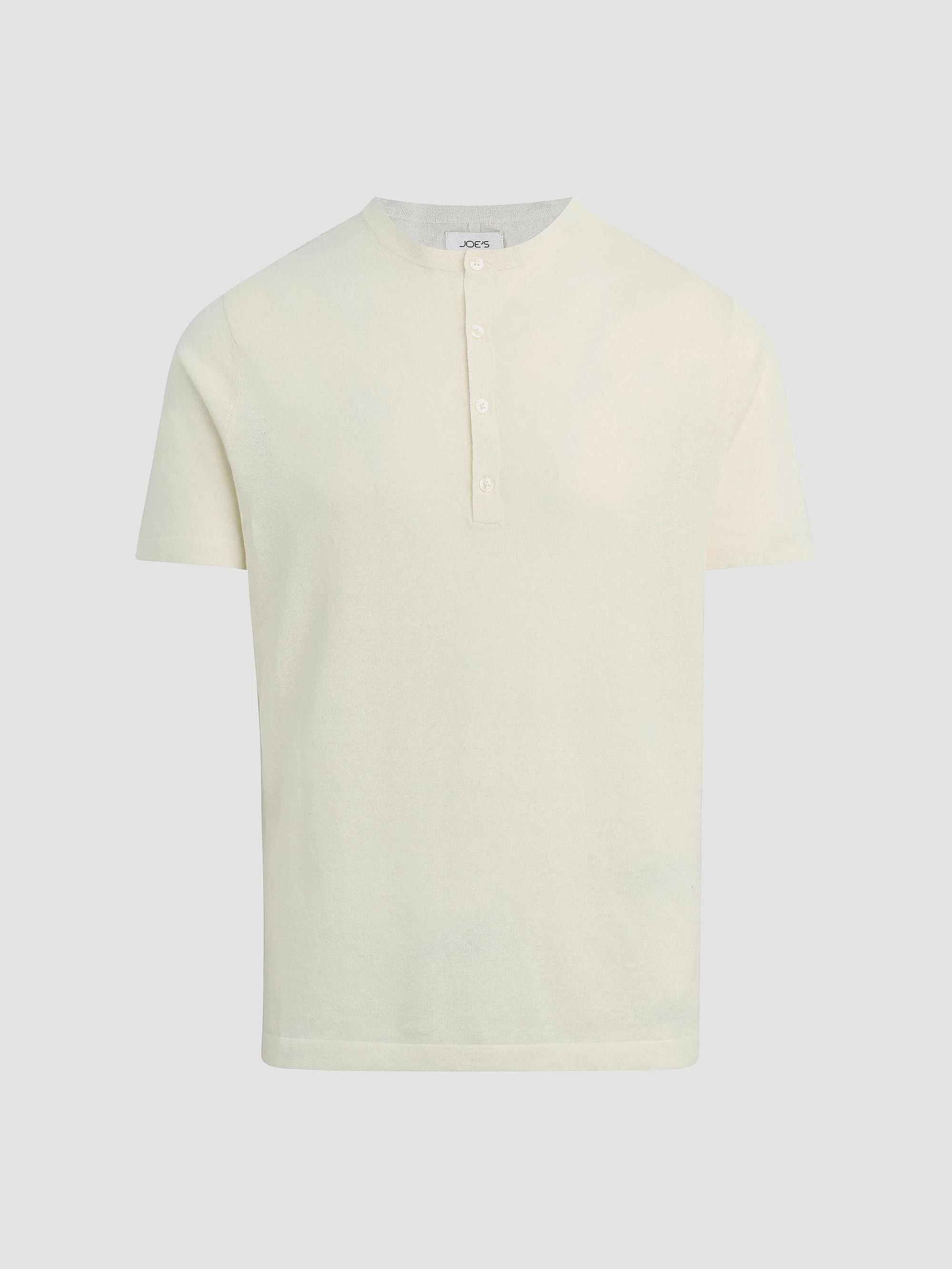 Men's Cotton-Linen Henley - Egret - 1