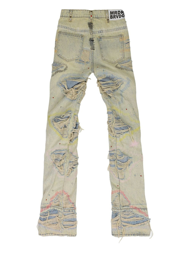 WHO DECIDES WAR distressed-effect jeans outlook