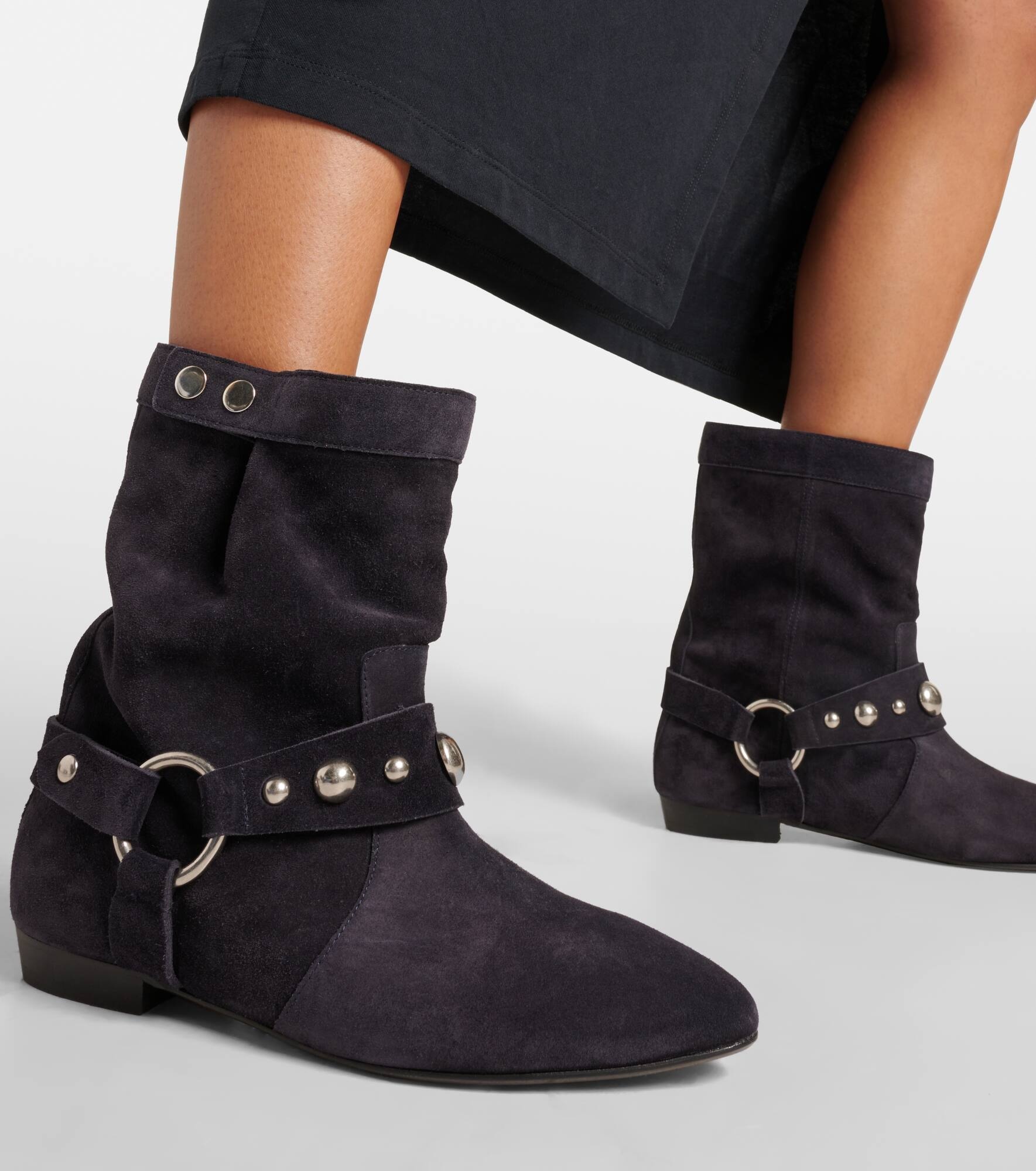 Stanya studded suede ankle boots - 7