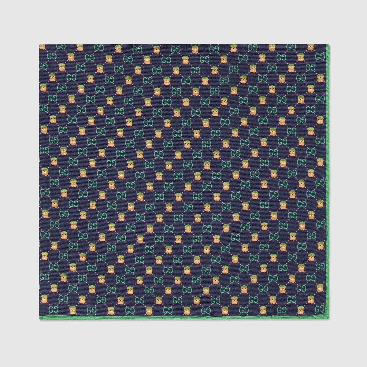GG animal print silk pocket square - 2