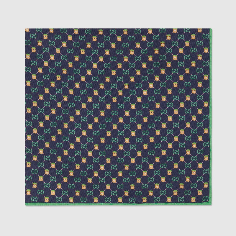 GUCCI GG animal print silk pocket square outlook