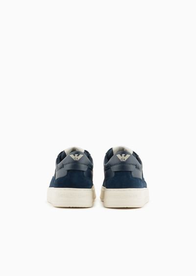 EMPORIO ARMANI Leather and suede sneakers outlook