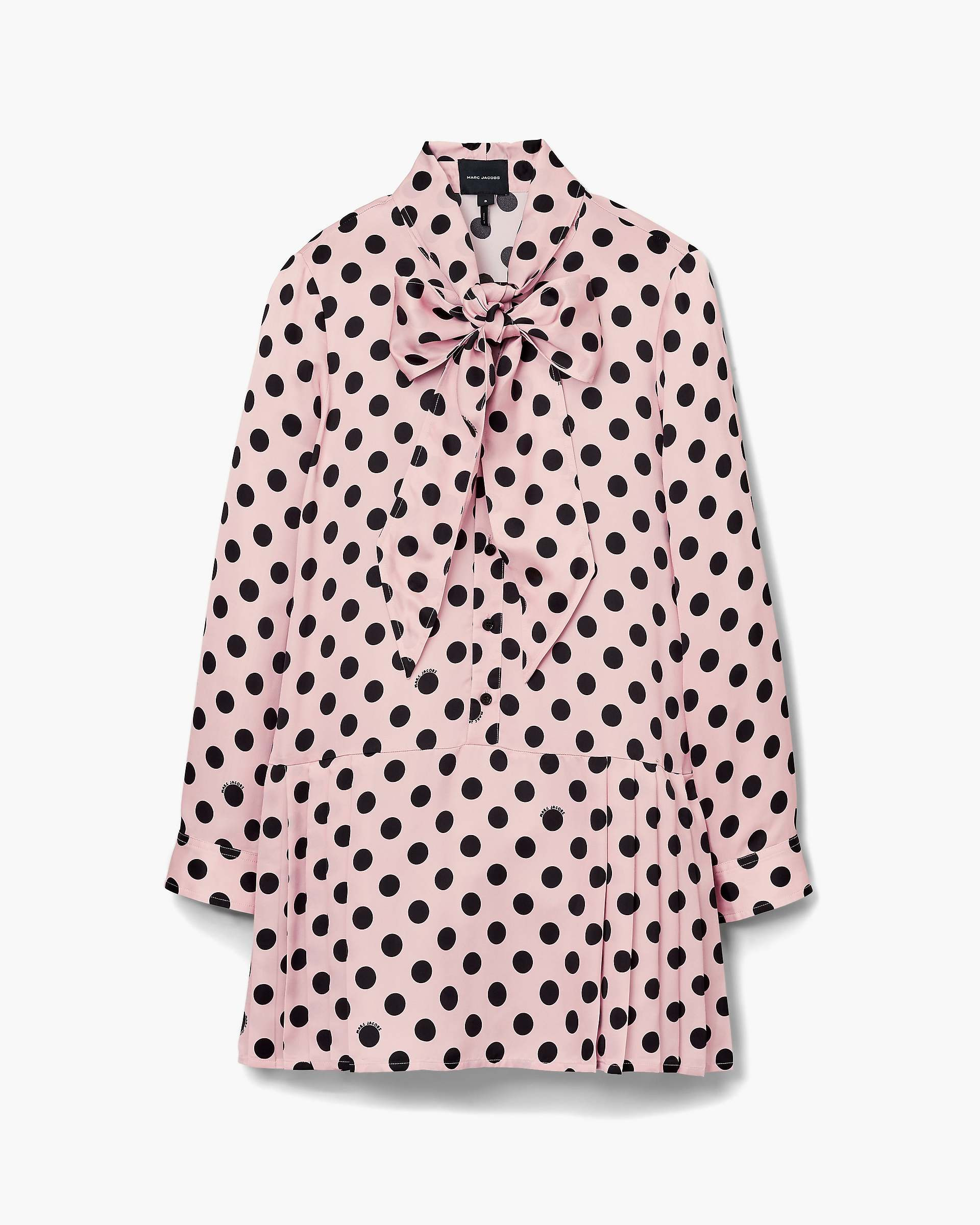 DOTS BOW PLEATED DRESS - 2
