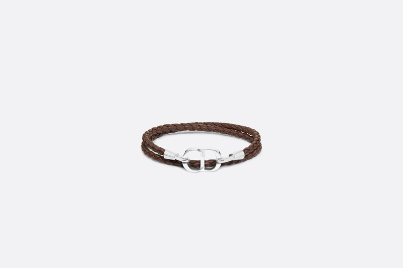 CD Icon Braided Leather Bracelet 1
