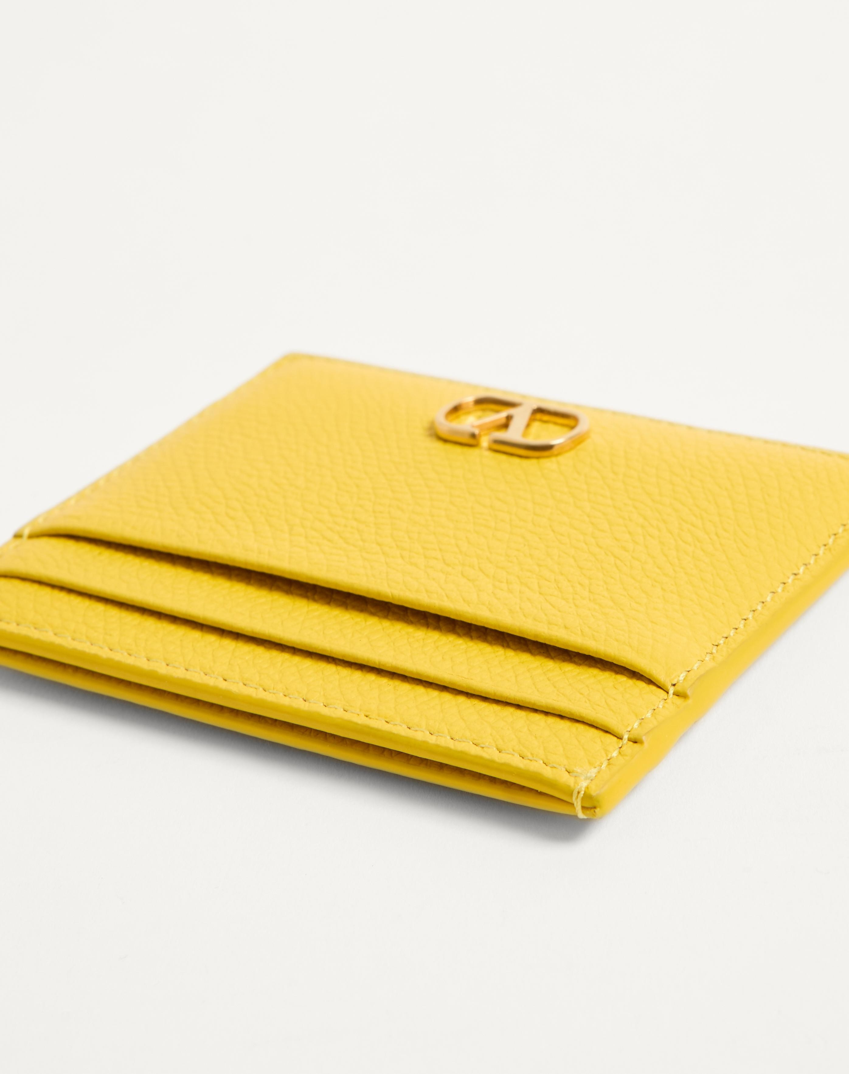 VLOGO SIGNATURE GRAINY CALFSKIN CARD HOLDER - 5