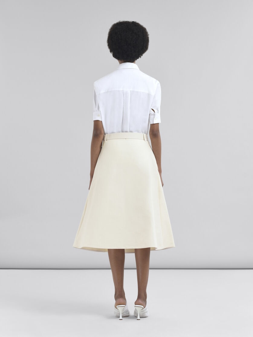 BLACK COTTON A-LINE SKIRT WITH MARNI SYMBOL - 3