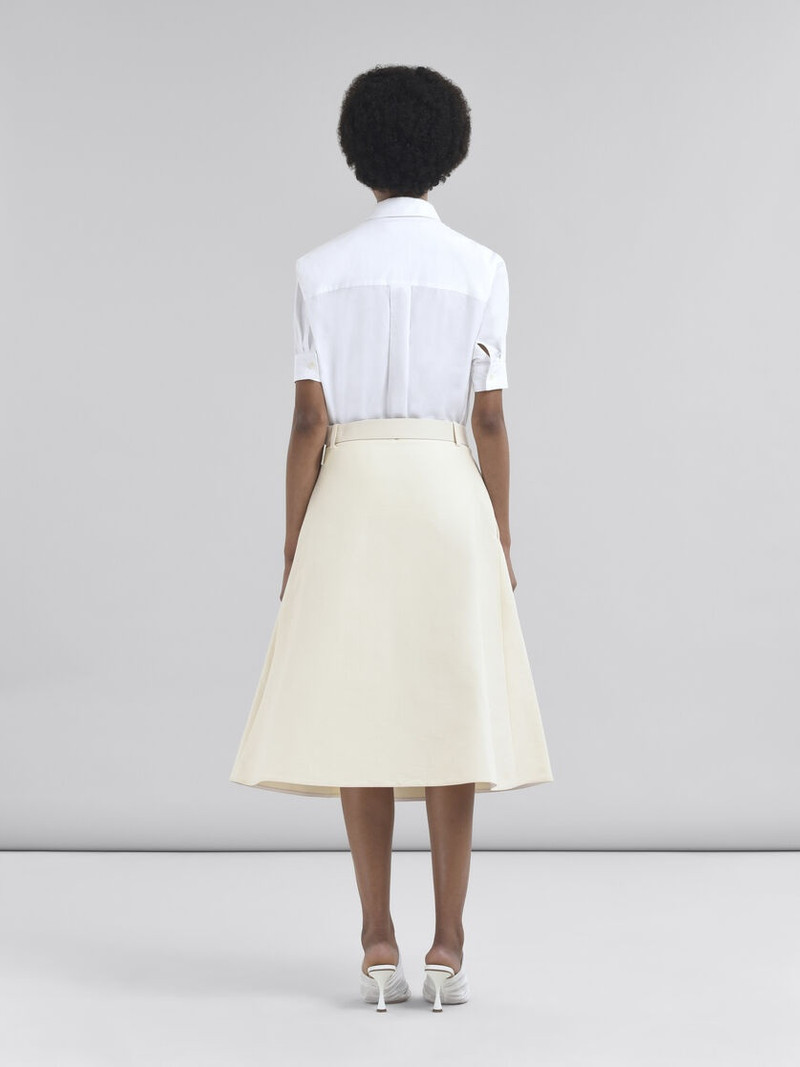 BLACK COTTON A-LINE SKIRT WITH MARNI SYMBOL 3