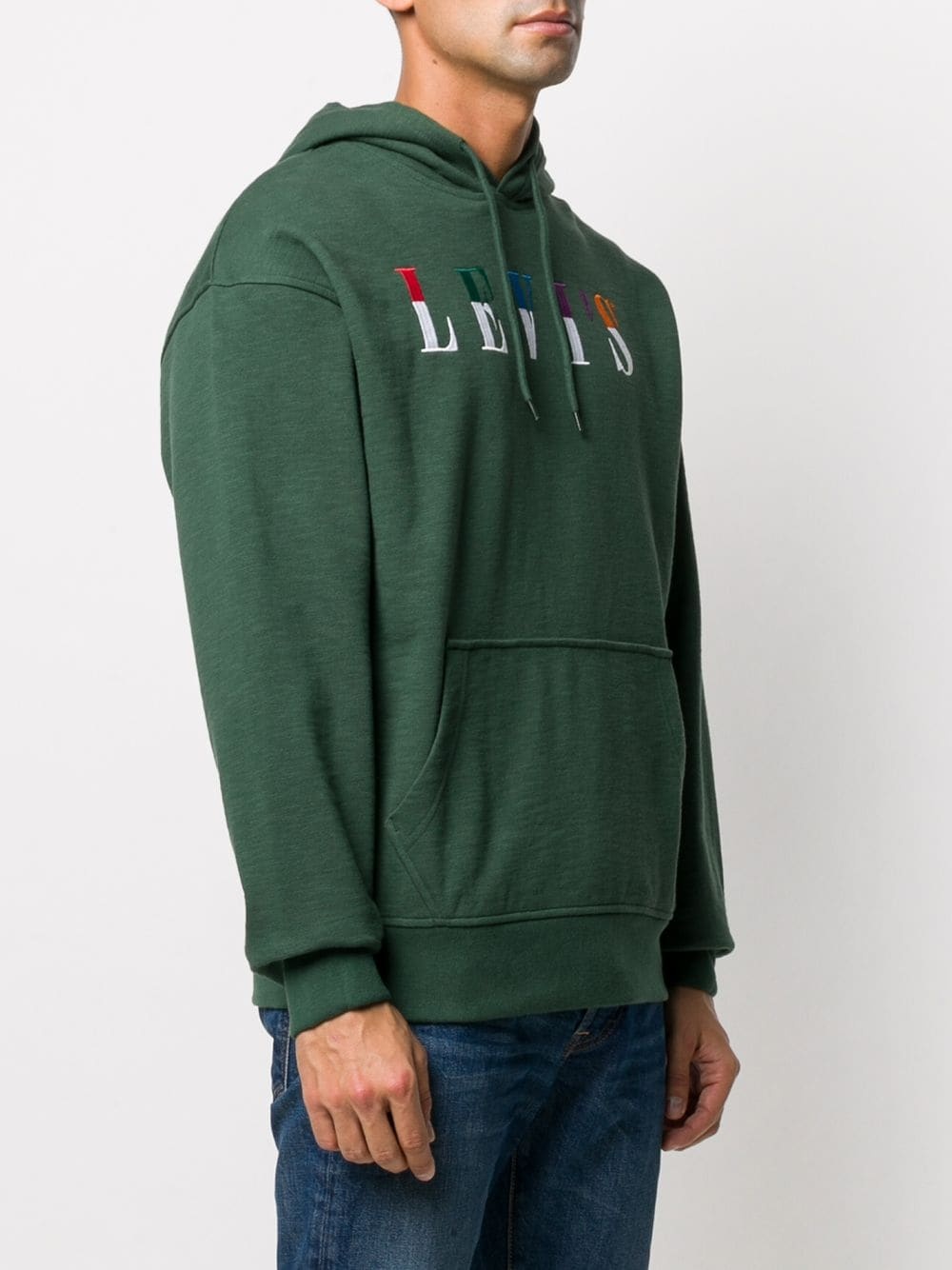 embroidered logo cotton hoodie - 3