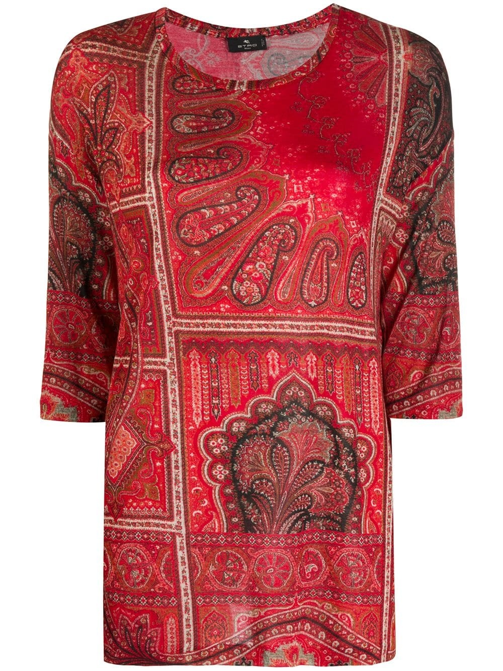 3/4 sleeves paisley top - 1