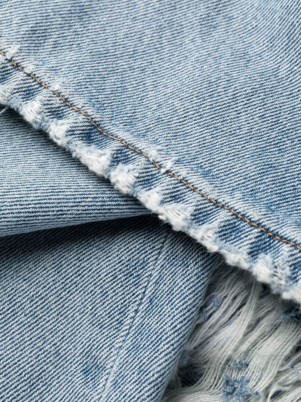 mid-rise ripped-detail jeans - 7