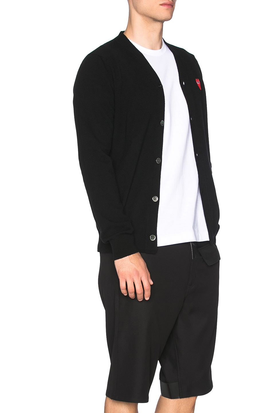 Lambswool Cardigan with Red Emblem - 4