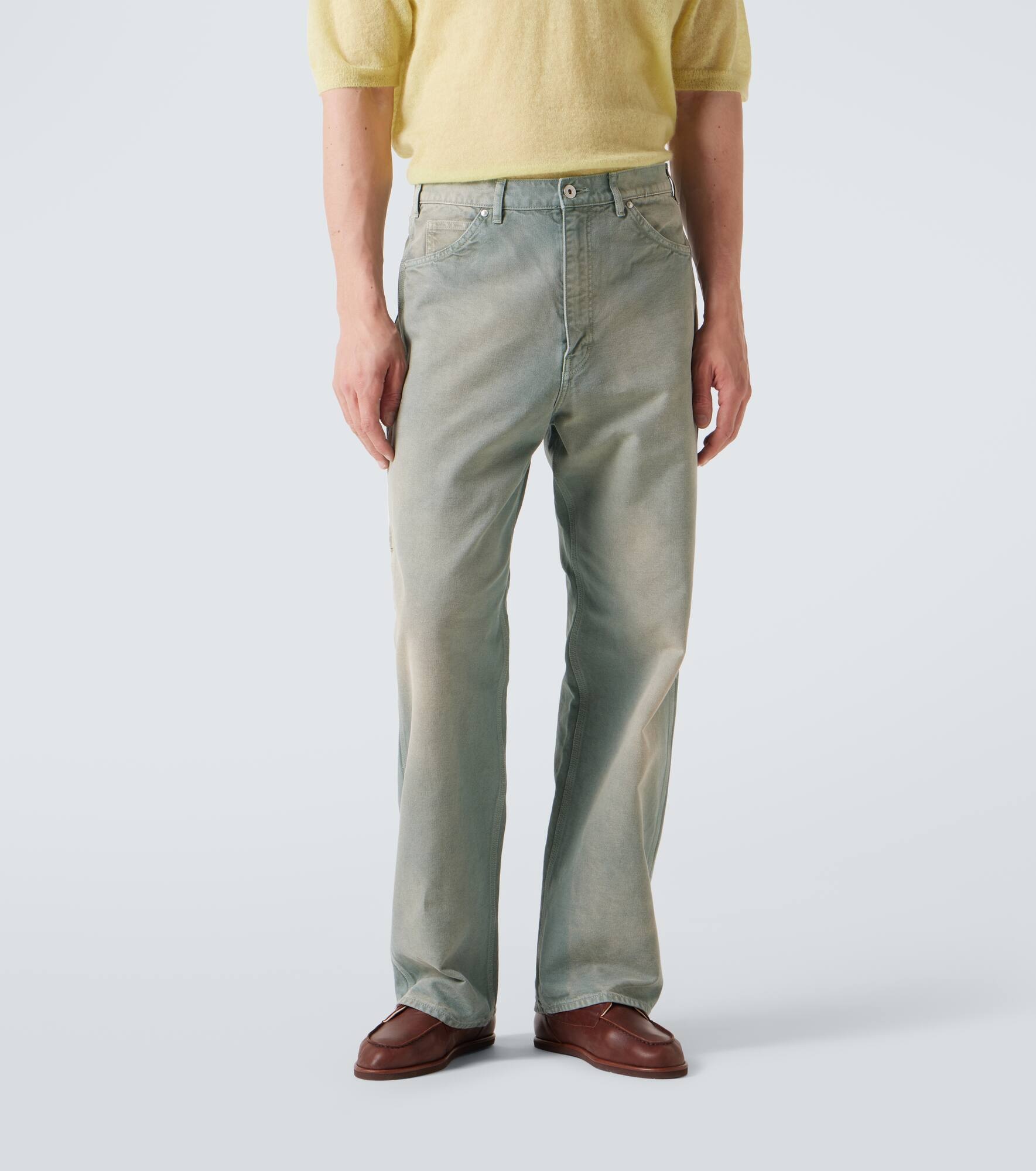 Mid-rise cotton straight pants - 3