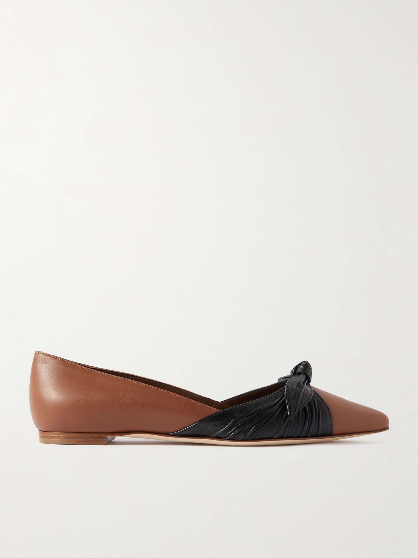 Terkaflat bow-embellished two-tone leather point-toe flats - 1