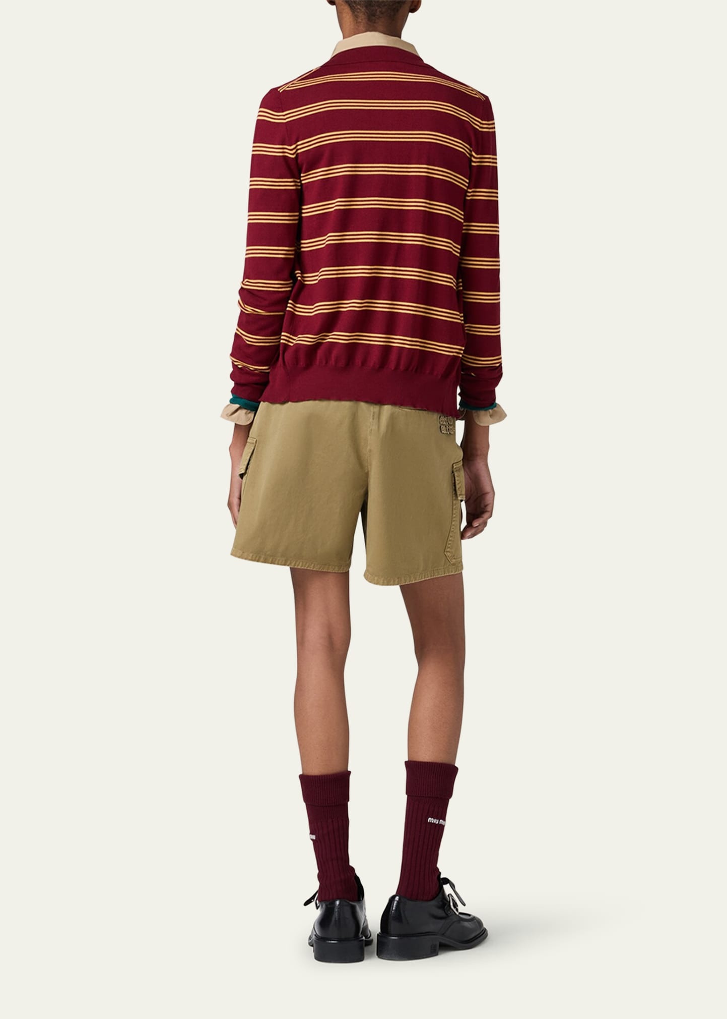 Stripe Polo Cashmere Silk Cardigan - 3