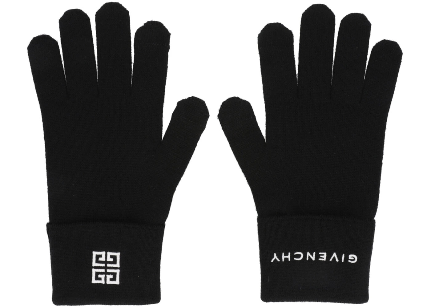 Givenchy Embroidered Logo Gloves Black/White - 1