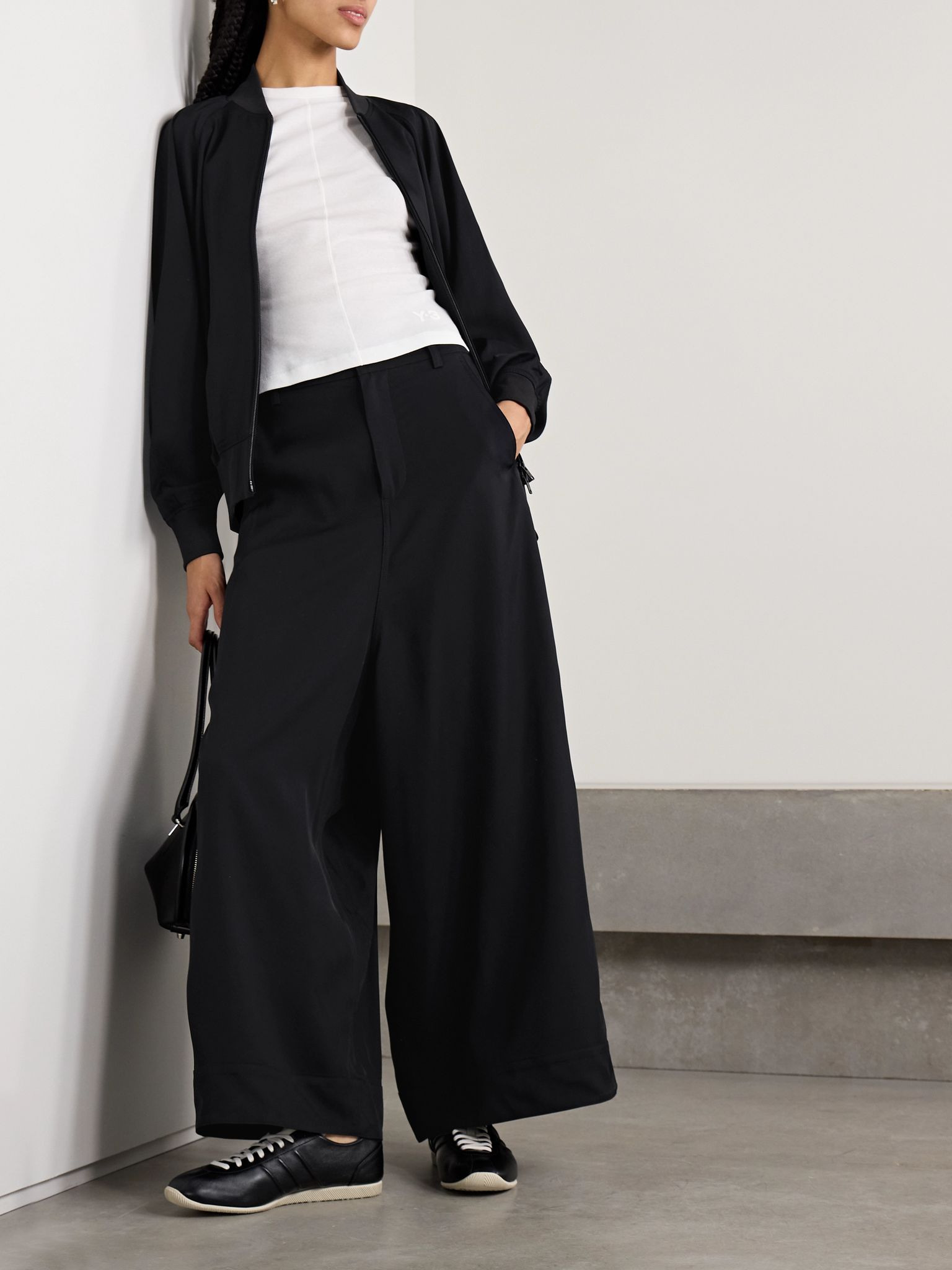 + Y-3 twill wide-leg pants Black - 2