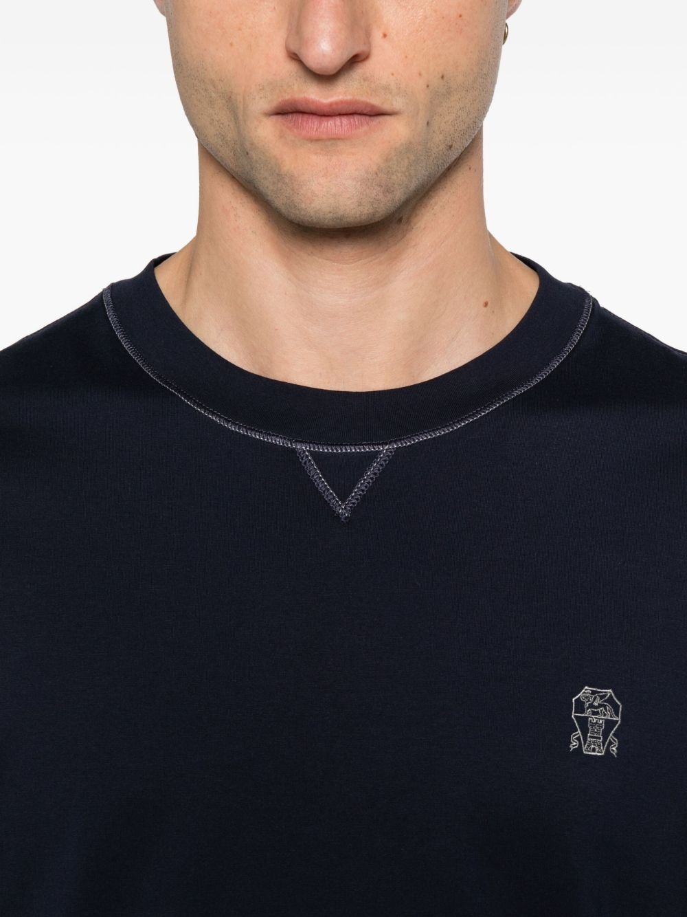 embroidered crew-neck T-shirt - 4