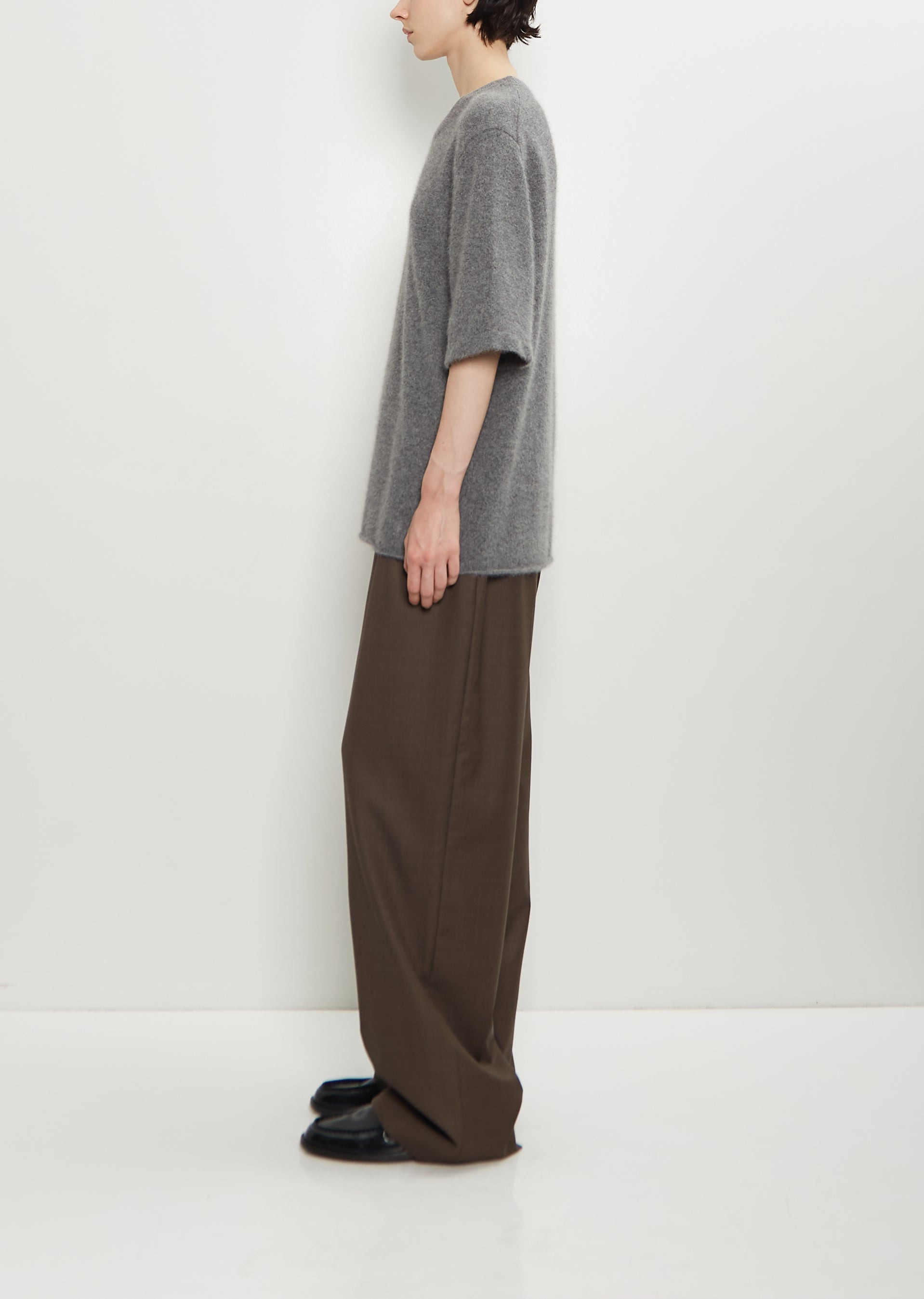 Raven Mercerized Wool Sweater — Anthracite Melange - 2