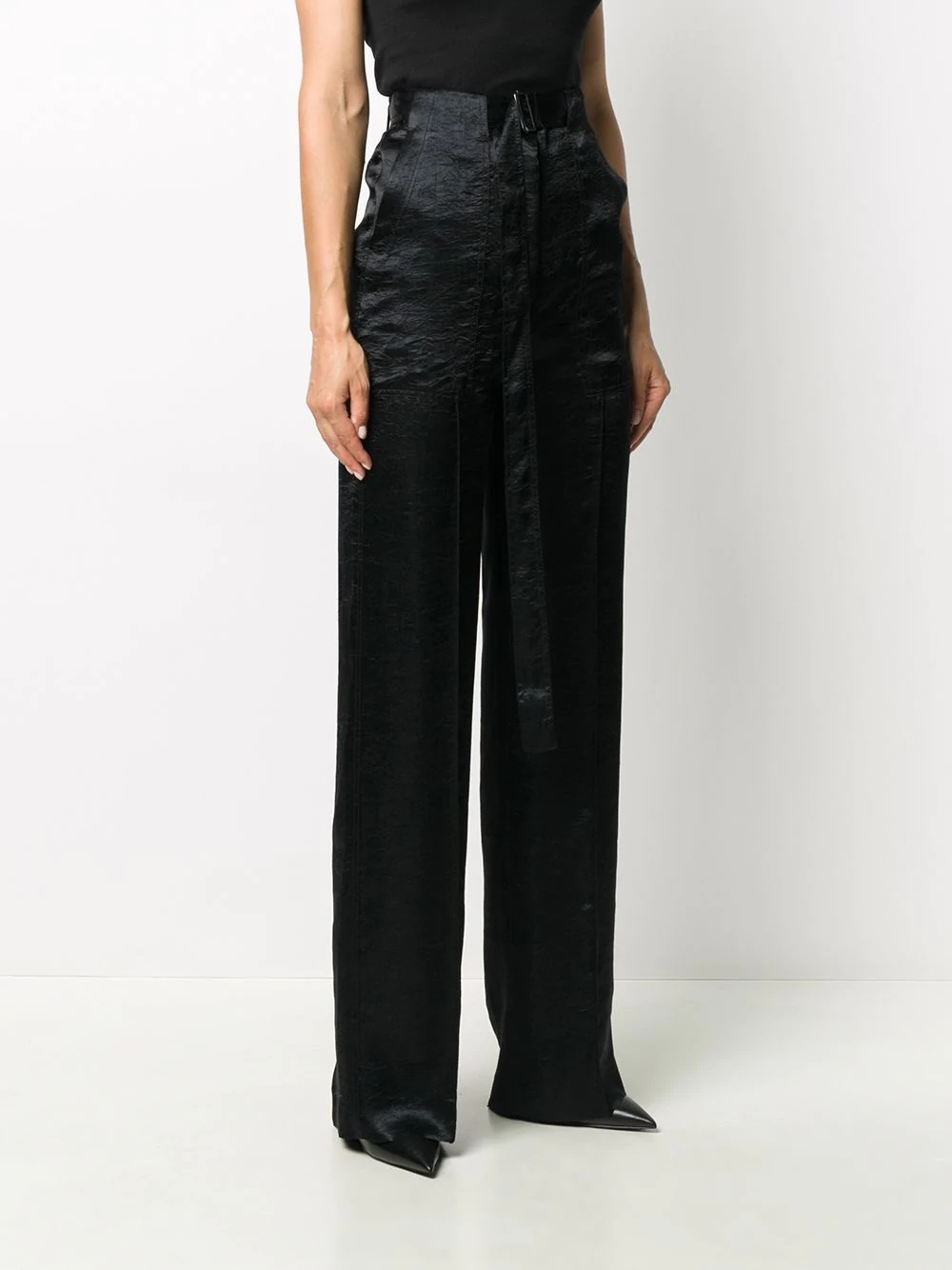 straight-leg buckle detail trousers - 3